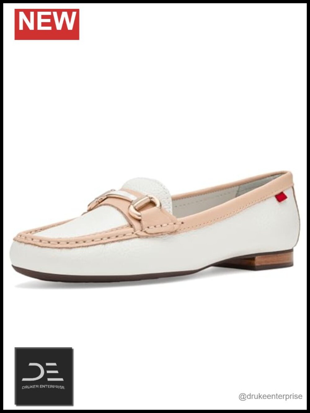 Women's Leather Loafer Slip-On with Gel Heel Insert